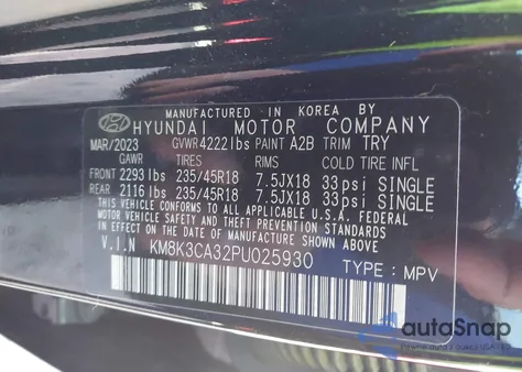 2023 Hyundai Kona N Line from USA, damaged, VIN KM8K3CA32PU025930
